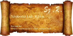 Szoboszlai Rita névjegykártya