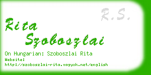 rita szoboszlai business card